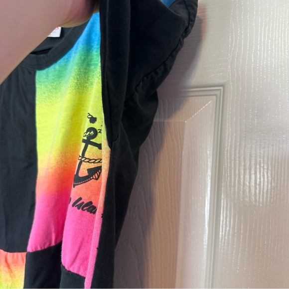 VTG Feathers International Single Stitch T-Shirt Marco Island Size L Neon Black - Picture 4 of 9